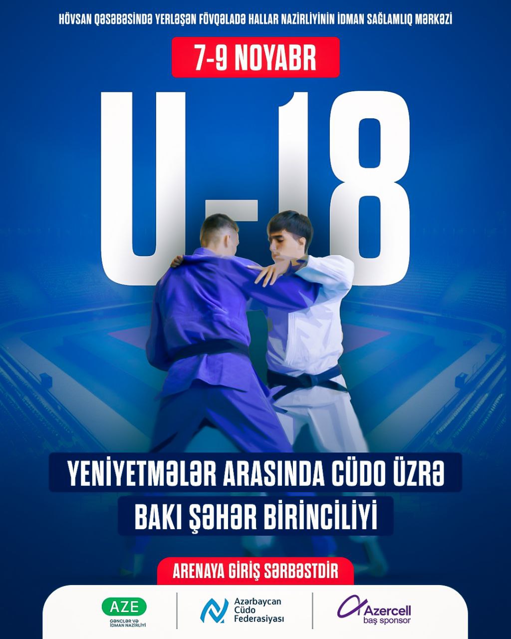 U-18 yeniyetmələrin Bakı şəhər birinciliyində 800-ə yaxın cüdoçu mübarizə aparacaq