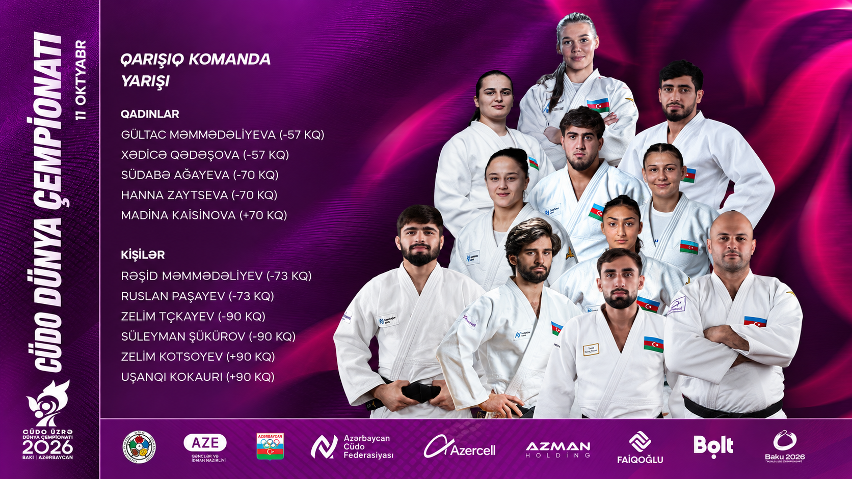 Azerbaijan to Face Austria in World Judo Championships Mixed Team Event