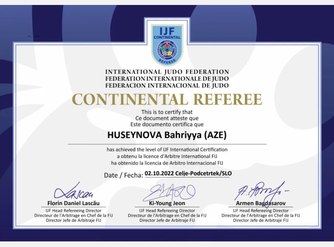 Azərbaycan Cüdo Federasiyasının (ACF) hakimləri “B” kateqoriyalı hakim statusu qazandı
