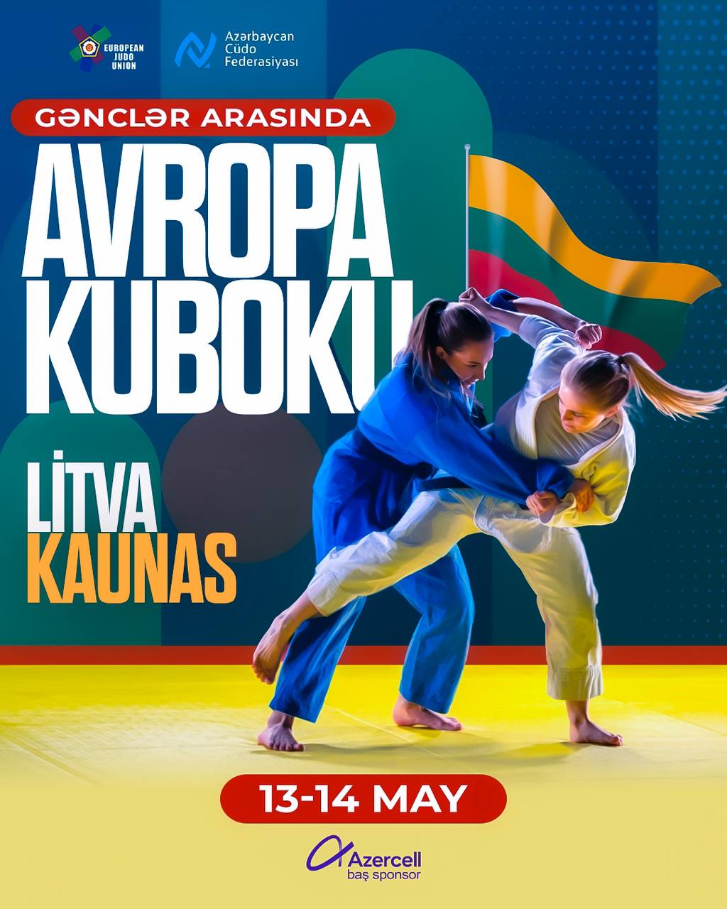 Gənc cüdoçular Kaunas Avropa Kubokunda iştirak edəcək