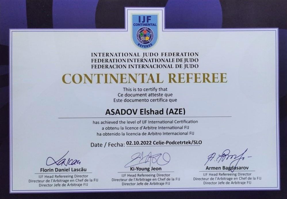 Azərbaycan Cüdo Federasiyasının (ACF) hakimləri “B” kateqoriyalı hakim statusu qazandı