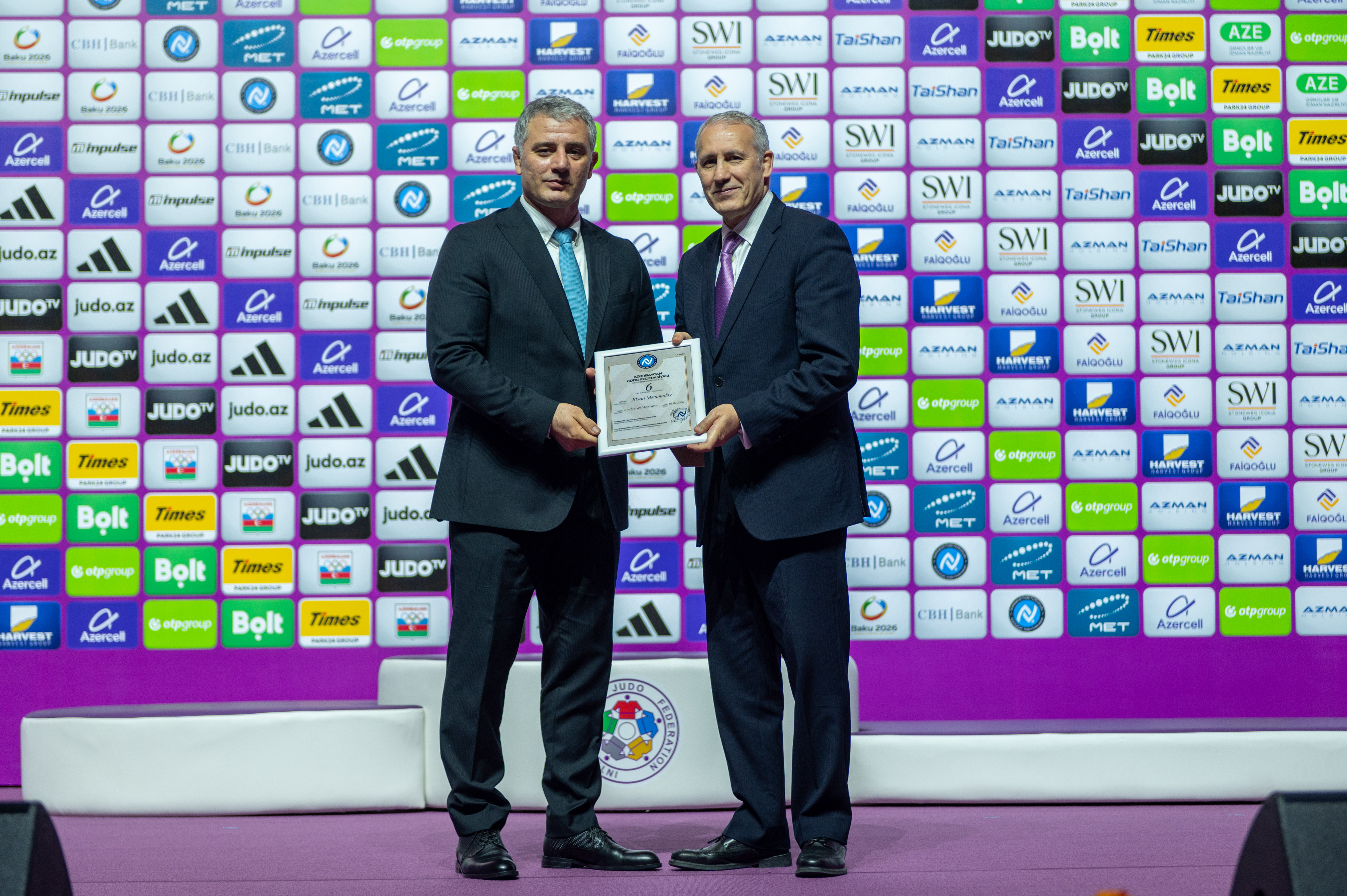 Azerbaijani Judo Representatives Awarded 6th and 7th Dan Certificates at World Championships