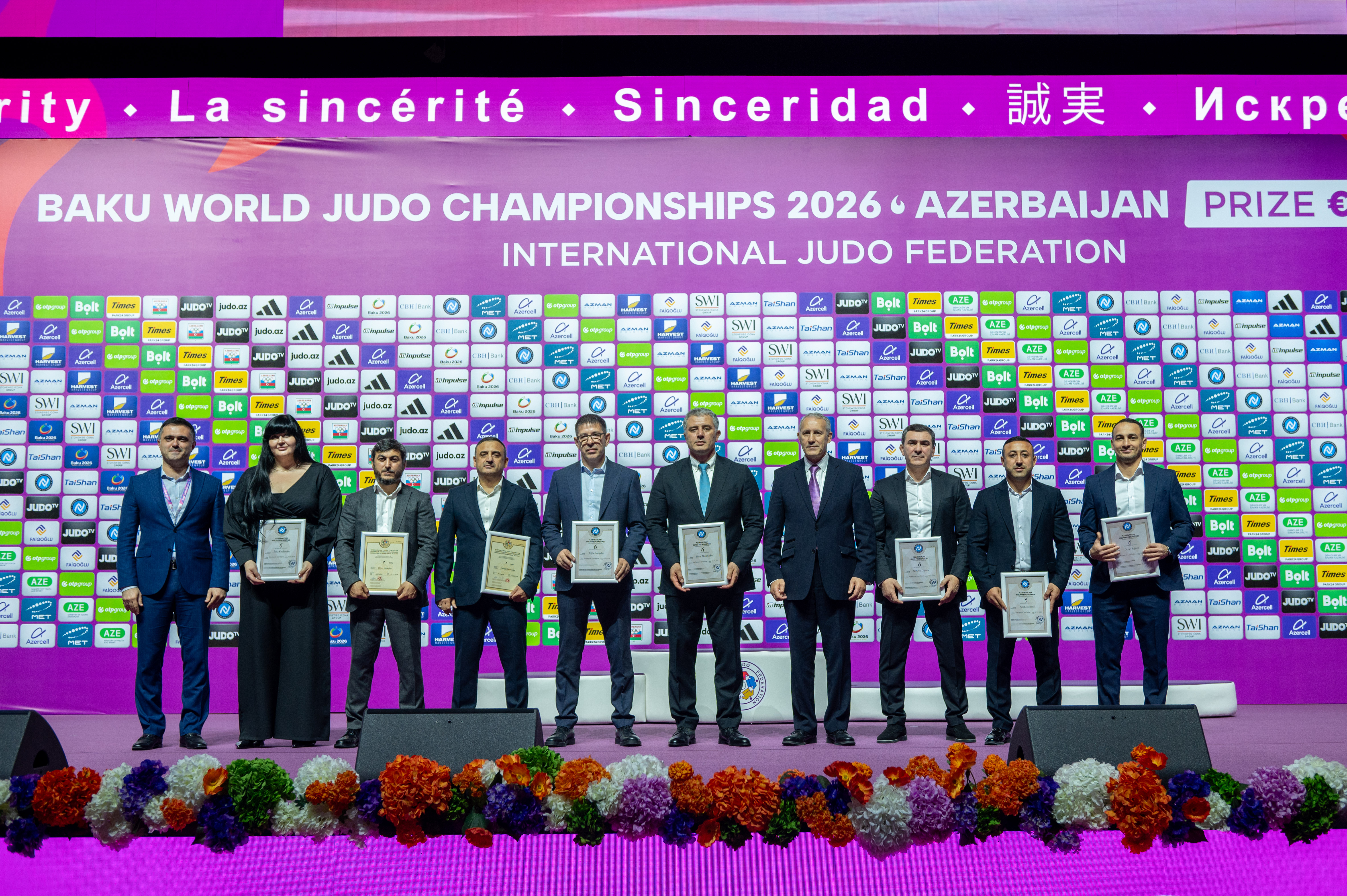 Azerbaijani Judo Representatives Awarded 6th and 7th Dan Certificates at World Championships