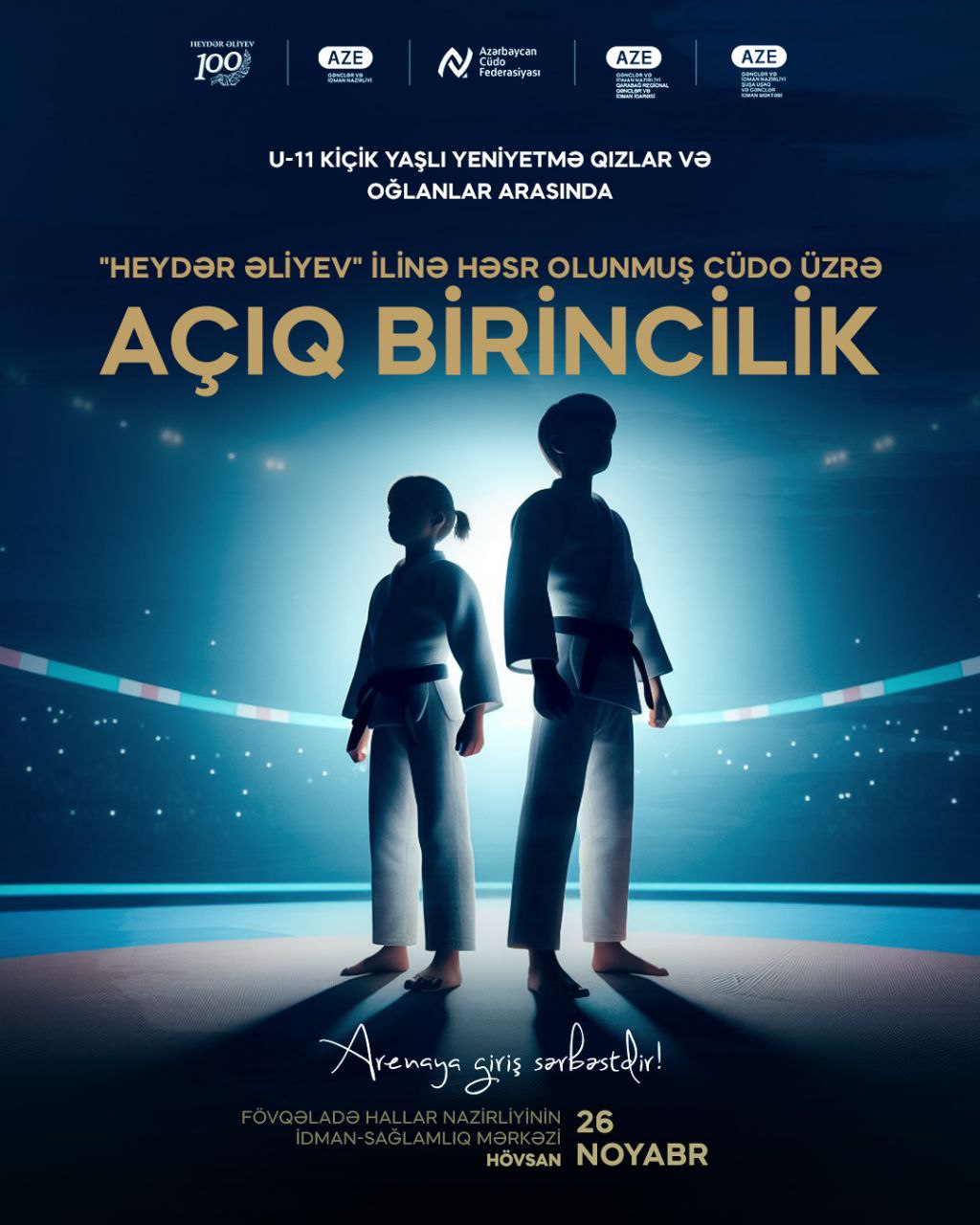 “Heydər Əliyev” ilinə həsr olunan U-11 yeniyetmələr arasında cüdo üzrə Açıq Birincilik keçiriləcək
