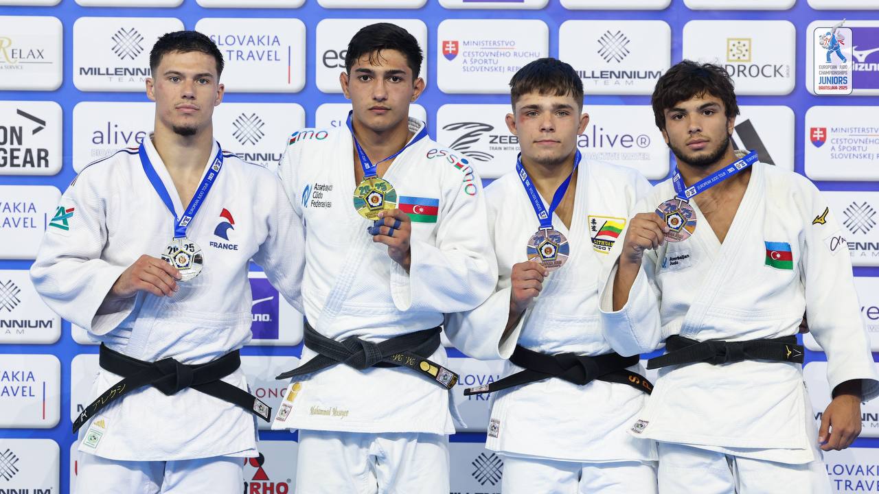 Gənc cüdoçularımız Avropa çempionatına 2 qızıl və 1 bürünc medalla başladı