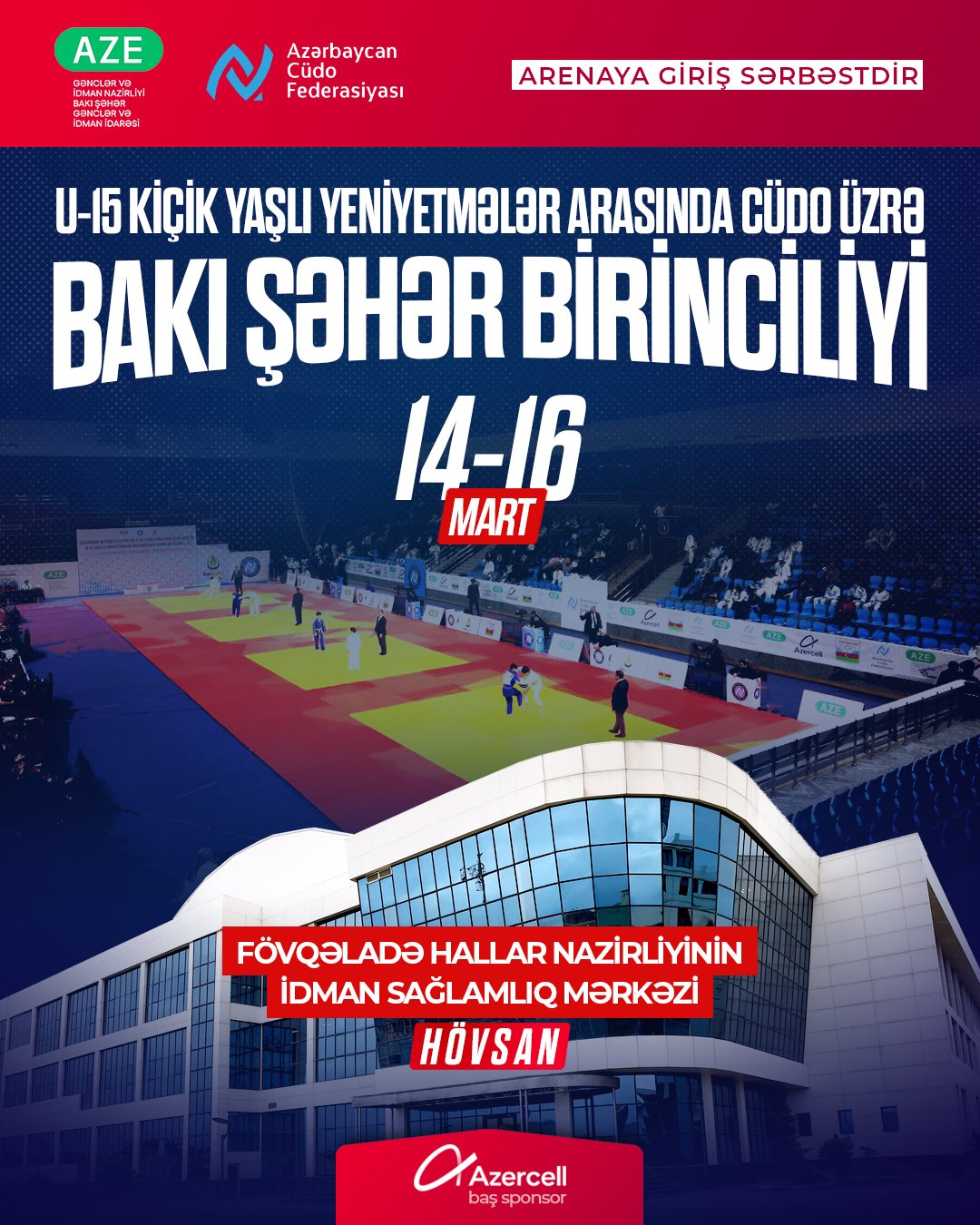 U-15 kiçik yaşlı yeniyetmələrin Bakı şəhər birinciliyində 1000-dən çox cüdoçu mübarizə aparacaq
