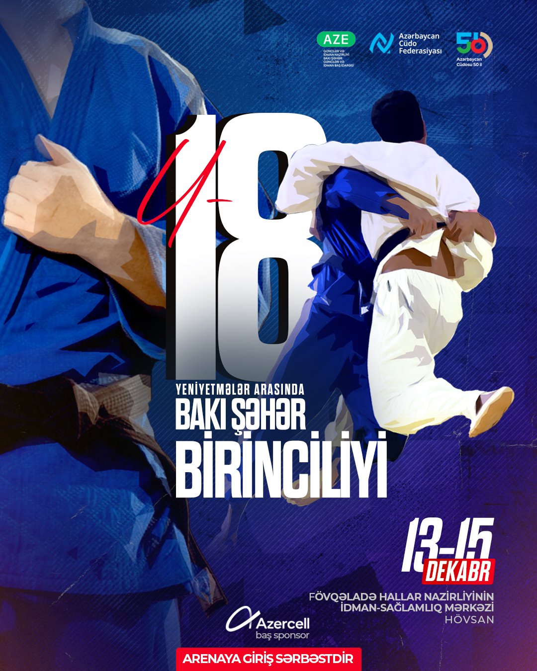 U-18 yeniyetmələrin Bakı şəhər birinciliyində 600-dən çox cüdoçu mübarizə aparacaq