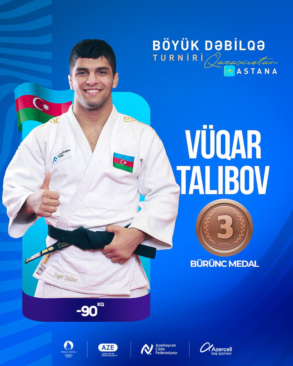 Vüqar Talıbov Astana Böyük Dəbilqənin bürünc medalını əldə etdi