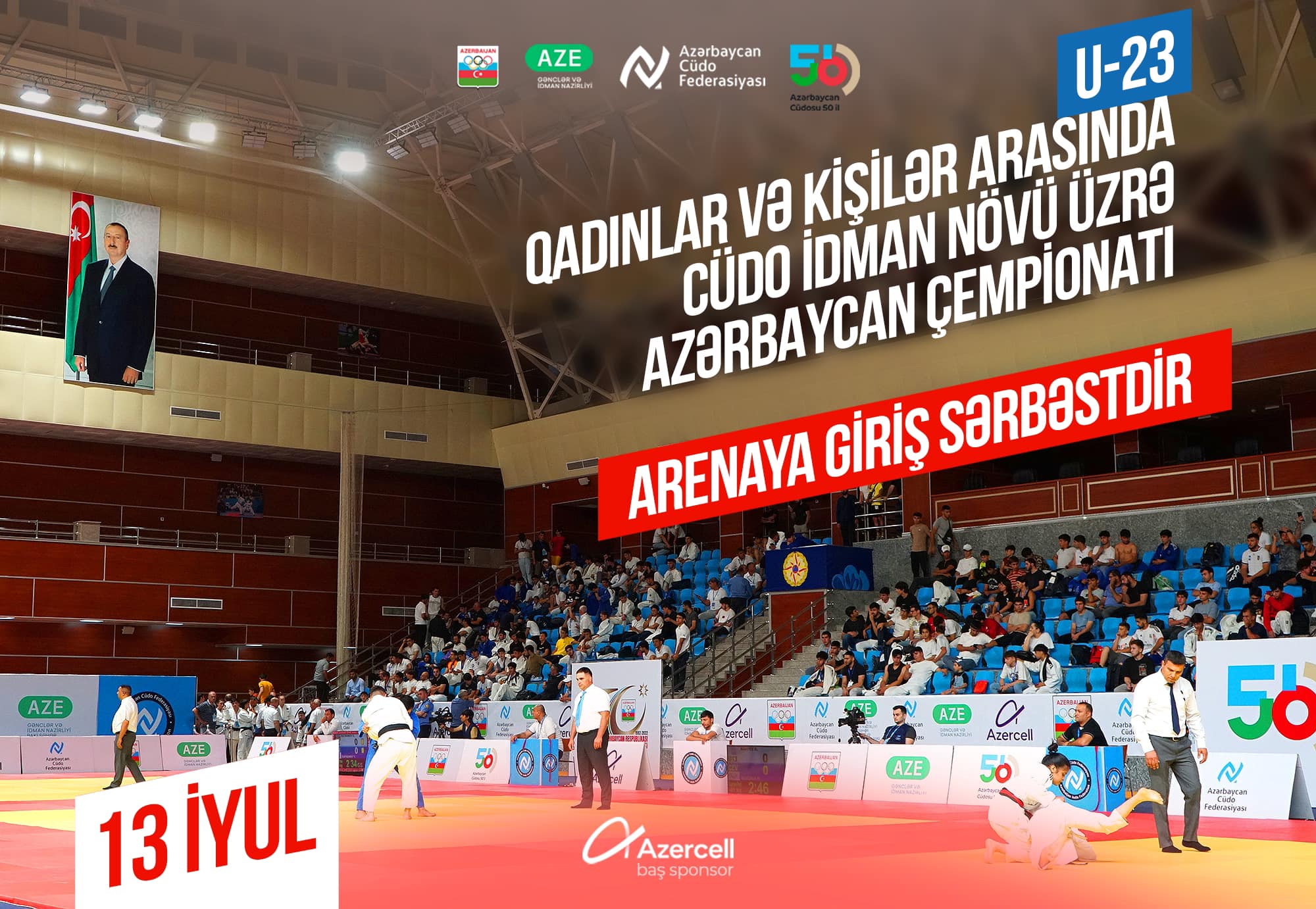 U-23 qadınlar və kişilər arasında cüdo üzrə Azərbaycan çempionatının ikinci günün yarışları başlayır