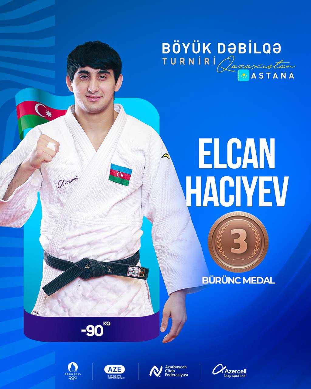 Elcan Hacıyev Astana Böyük Dəbilqənin bürünc medalını qazandı