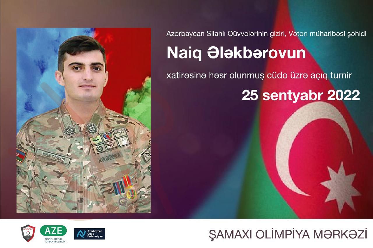 Şamaxıda şəhid Naiq Ələkbərovun əziz xatirəsinə həsr olunmuş cüdo idman növü üzrə turnir təşkil olunub