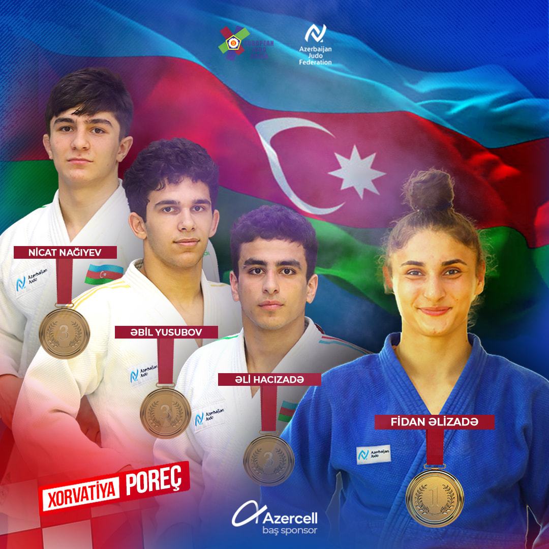 Azərbaycan cüdoçuları Avropa çempionatının ikinci günündə 4 medal qazandı